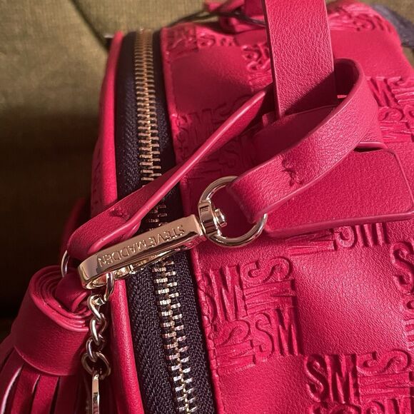 Steve Madden Embossed Pattern Crimson Red Mini Backpack NEW WITH TAGS Rare main image 11